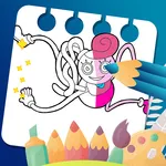 mommy long legs coloring book icon