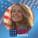 USA photo frames; 4th July day icon
