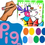 Coloring Pig Pepe Paint Cards icon