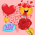 Romantic love stickers icon