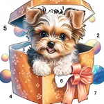 Dog Coloring, Color by number icon