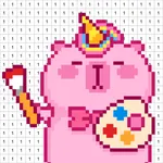 Pixel Number Cute Coloring icon