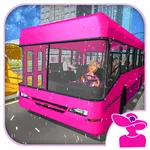 Pink Lady Snow Bus City Driver icon