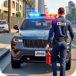 US Police Cop chase car game icon