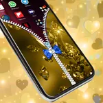 Heart Gold Zipper Screen Lock icon