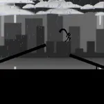 Stickman superhero on the run icon