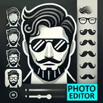 Beard Photo Editor, Moustache icon
