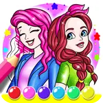 Cute Girls Coloring Book icon
