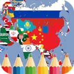 coloring flag asian countries icon