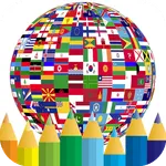 coloring world flag countries icon