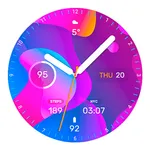 Colorful watch wace icon