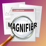 Magnifying glass and Magnifier icon