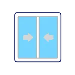 PVC - aluminium window design icon