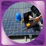 Assembling solar power icon