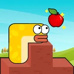 Worm eat apple puzzle worm icon