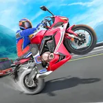 Biker racing motorbike 3D game icon