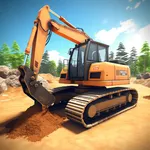 Excavator 3D crane icon