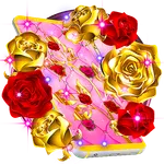 Golden and Red Roses Live Wall icon