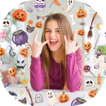 Halloween Stickers Emoji Backg icon