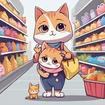 Cat games for kids: shop games icon