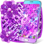 Purple glitter live wallpaper icon