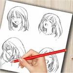 How to draw anime step by step icon