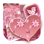 Pink Flower Heart Theme icon