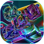 Neon cube live wallpaper icon