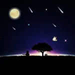 Meteor and moon LWP icon
