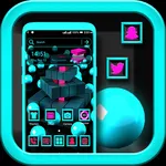 3D Cyan Ball Cubes Launcher icon