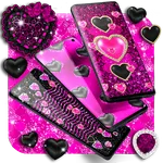 Black pink glitter wallpapers icon