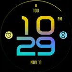 Stylish Yellow Blue Watch Face icon