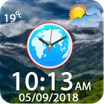 World clock widget and weather icon