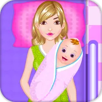 Mother birth newborn icon