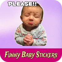 Funny baby stickers icon
