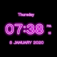 Neon Digital Clock LiveWP icon