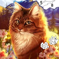 Cat Color by Number Paint Game icon