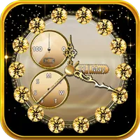 Gold Digital Clock Widget icon