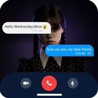 Fake video call with Wednesday icon