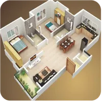 3D house plan designs icon