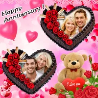 Anniversary Cake Dual Photo Fr icon