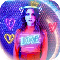 Neon effect camera: spiral art icon