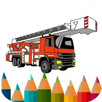 fire truck coloring book icon