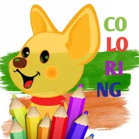 Coloring Cute puppies icon