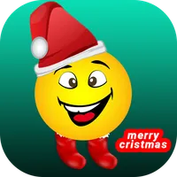 Santa Emoji And christmas stic icon