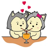 Animated Husky Couple Keyboard icon