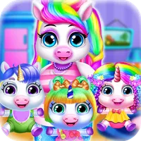 Triplet Newborn Unicorn Baby icon