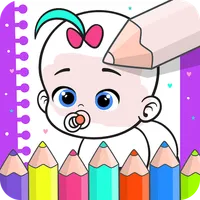 Babies coloring & drawing book icon