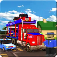 Blocky Police Transport Truck icon