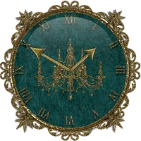 Turquoise Gold Chandelier Cloc icon